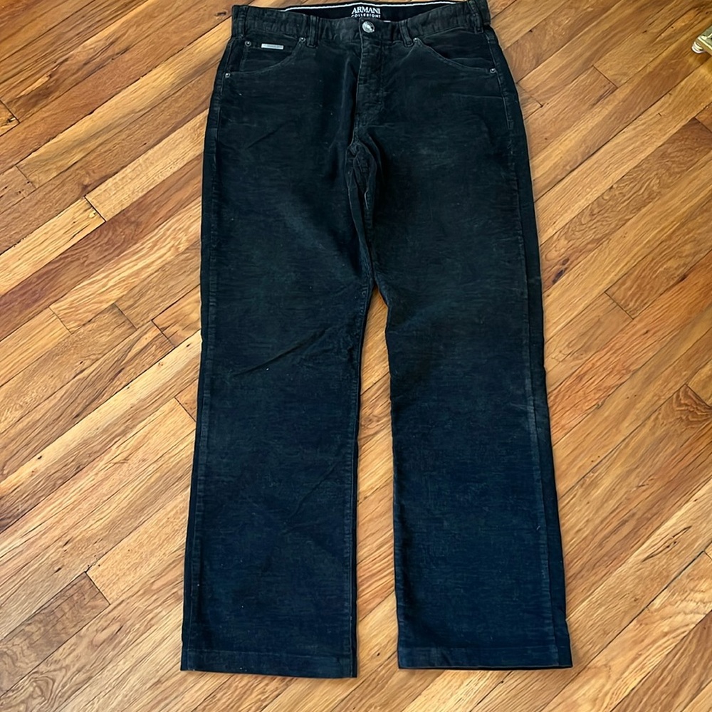 Armani Collezioni Italy Corduroy Pants Women's 12 Dark Brown